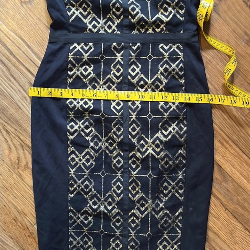 Ted Baker Dresses | Ted Baker Black Mikha Metallic Jacquard Panel Midi - Picture 7 of 8